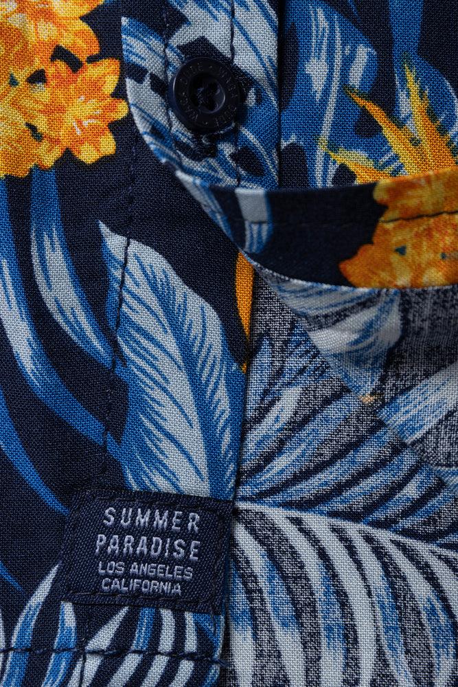 Tropical Short Sleeve Shirt Navy (2)