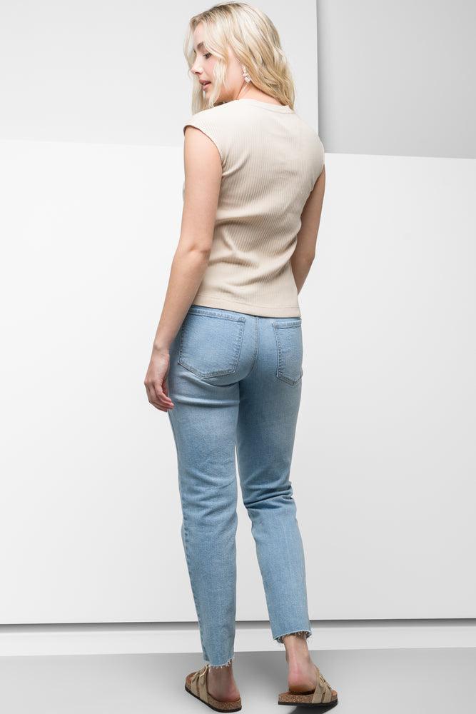 Rib Sleeveless Top Natural (2)