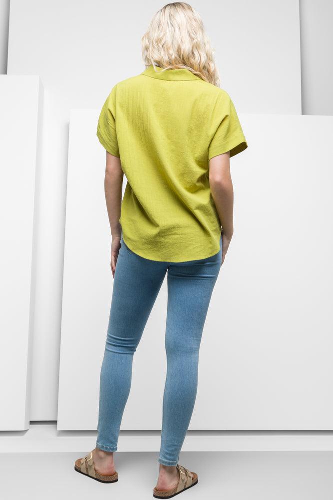 V-Neck Short Sleeve Top Green (2)
