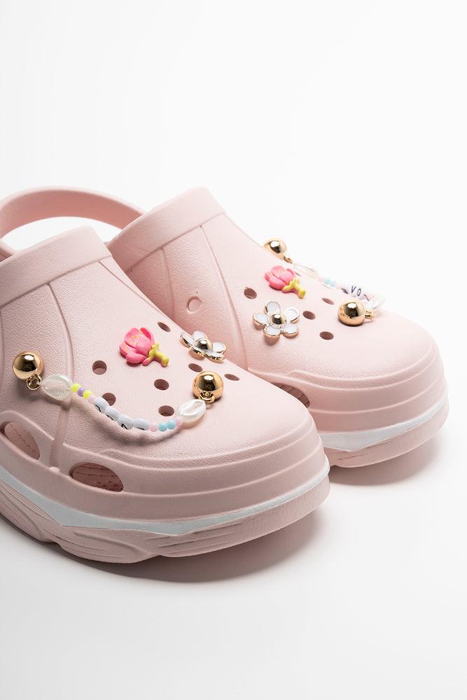 Pastel pink crocs shop