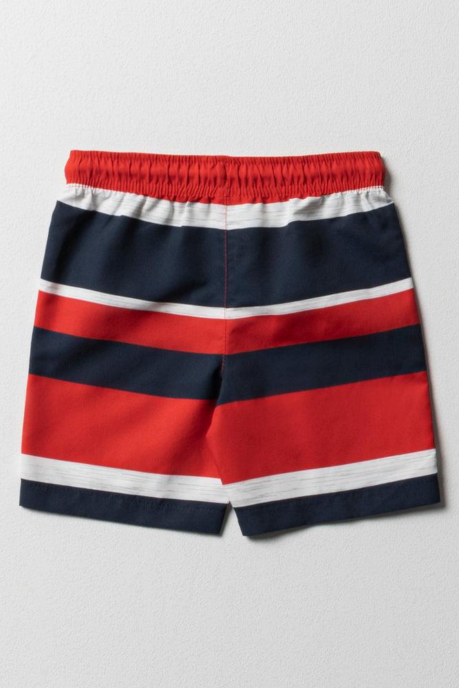 Stripe Swim Shorts Navy Red
