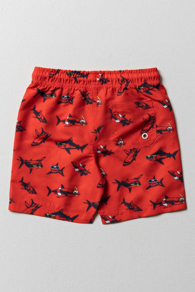 Boy shark swim trunks clearance