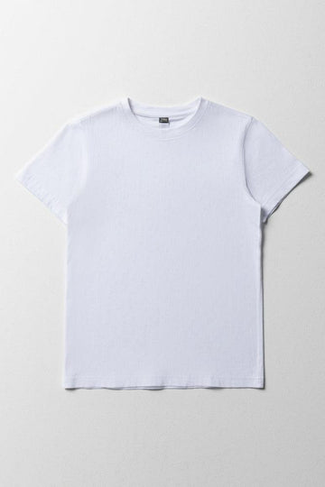 Crew Neck Short Sleeve T-Shirt White