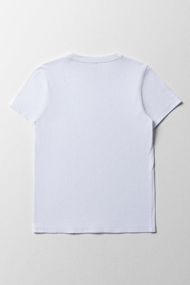 Crew Neck Short Sleeve T-Shirt White (2)