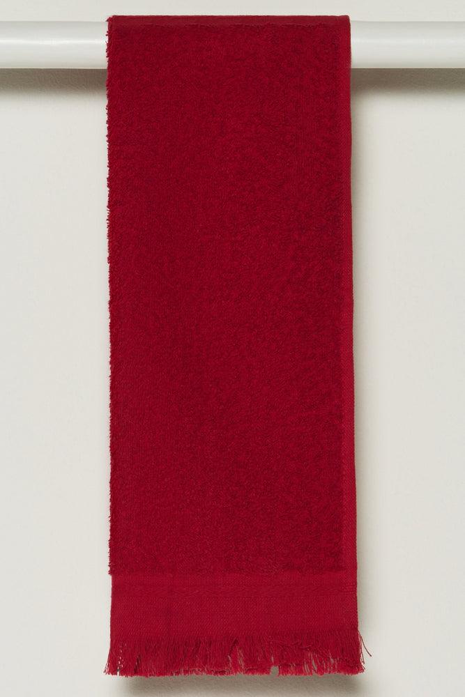 Fringed Guest Towel Red