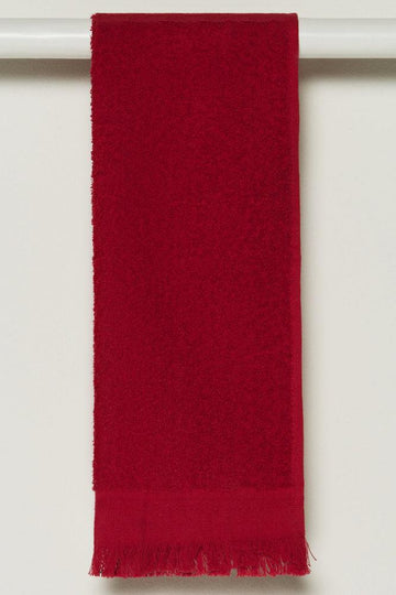 Fringed Guest Towel Red