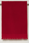 Fringed Guest Towel Red (1)