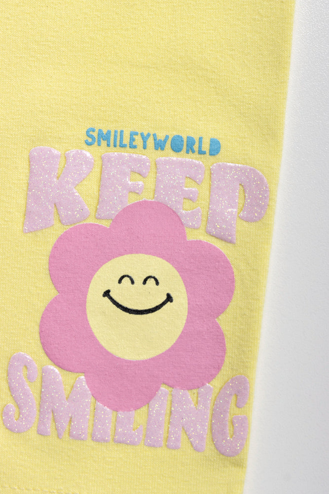 2 Pack SmileyWorld Cycling Shorts Yellow And Pink (2)