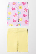 2 Pack SmileyWorld Cycling Shorts Yellow And Pink (3)