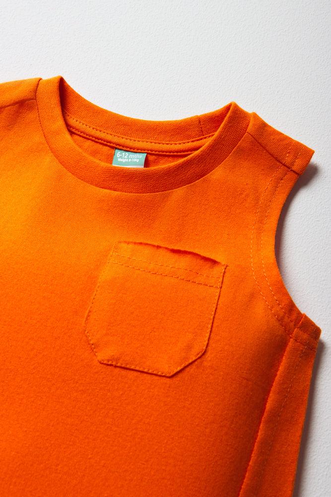 Sleeveless T-Shirt Orange (1)