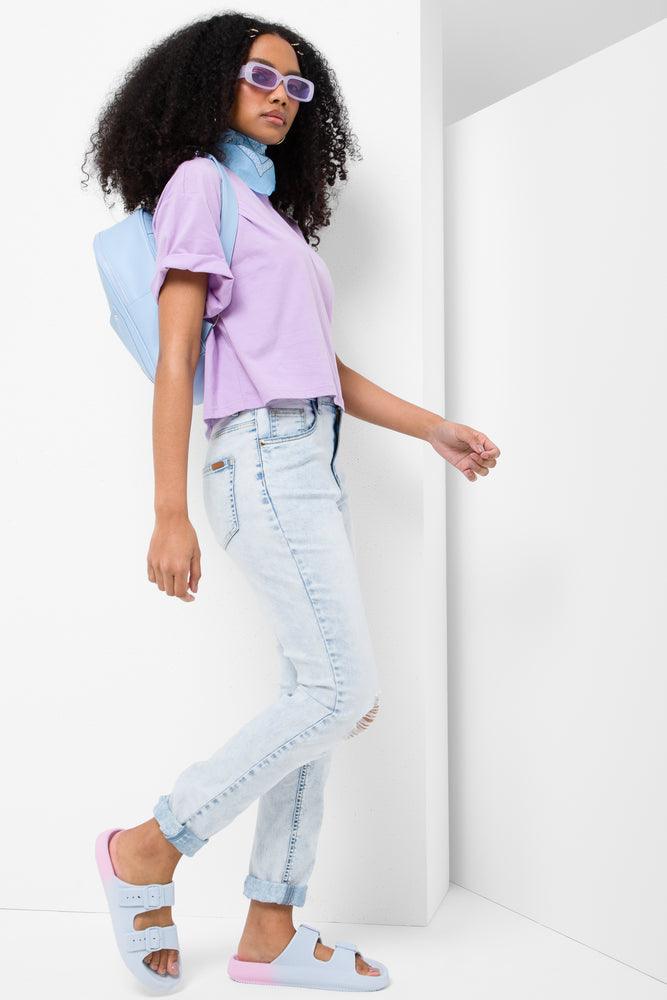 Ripped Skinny Denim Jeans Light Blue