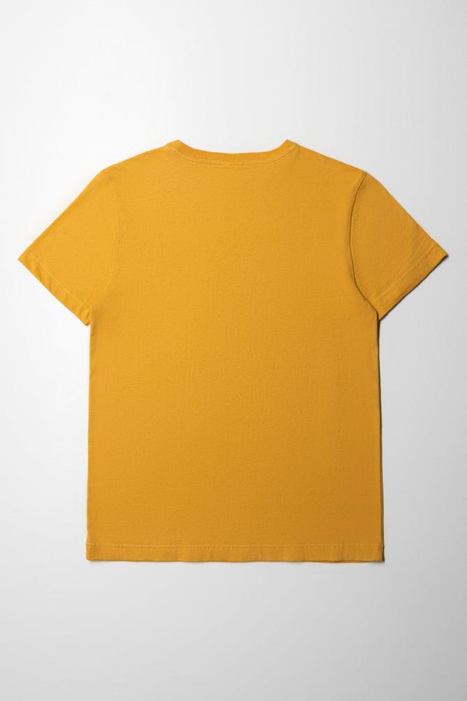 Yellow t shirt back sale