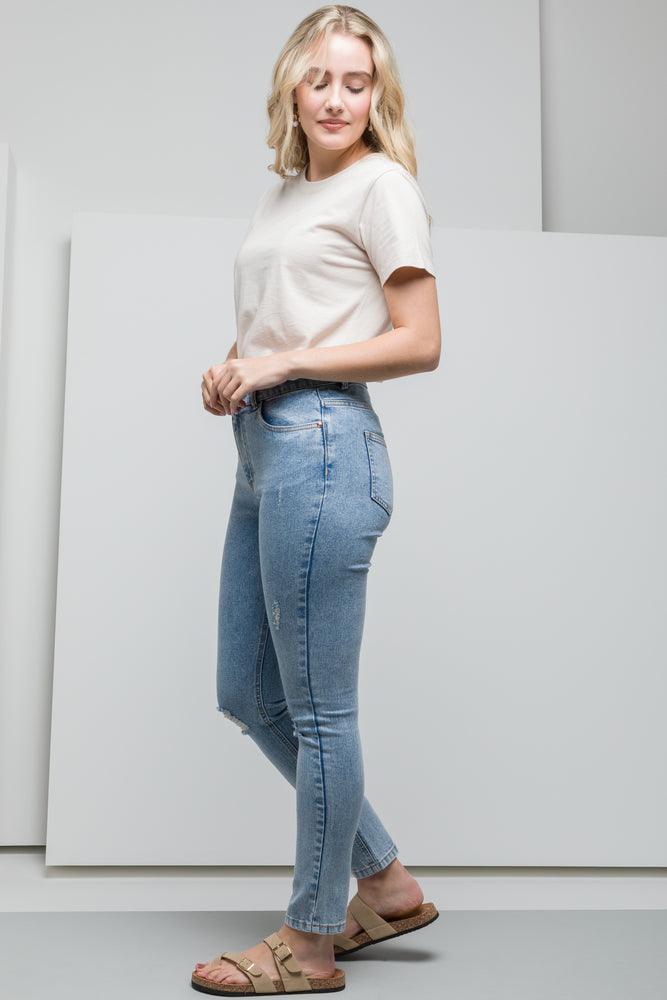 Ripped Skinny Denim Jeans Blue (2)