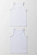 Pb 2 Pack Sleeveless Vests  White