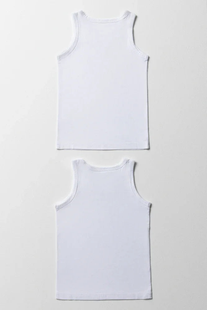 Pb 2 Pack Sleeveless Vests  White (2)