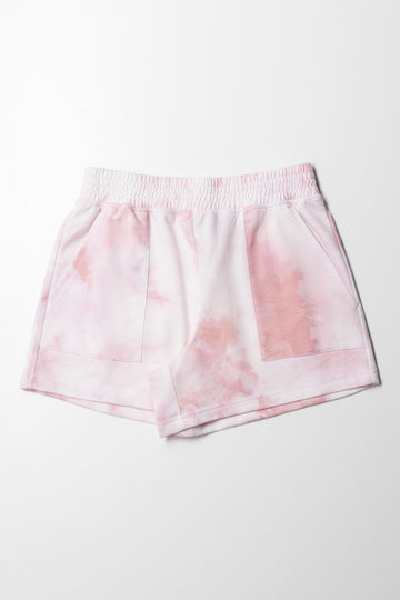 Tie Dye Pull On Shorts Lilac