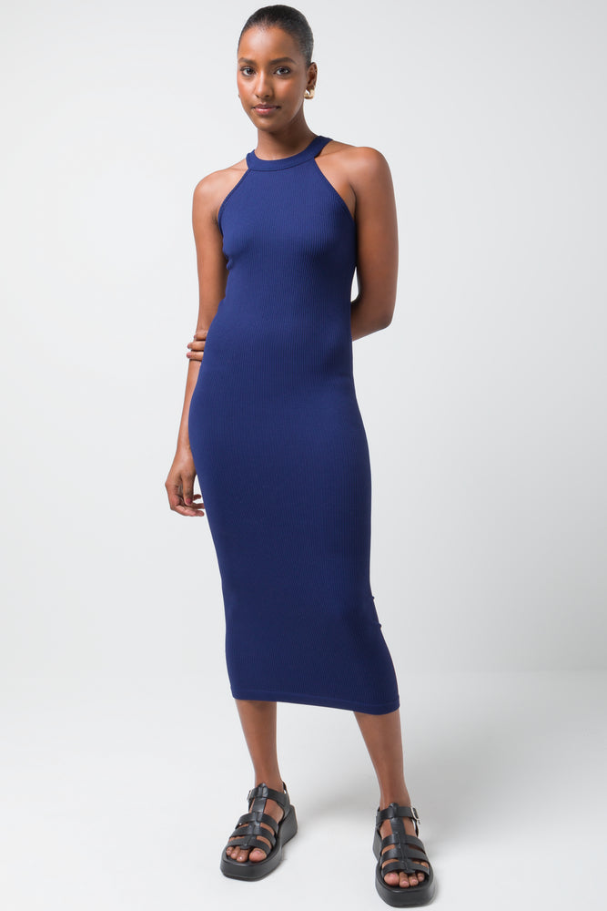 Seam Free Bodycon Halter Dress Navy Dresses Jumpsuits Ackermans
