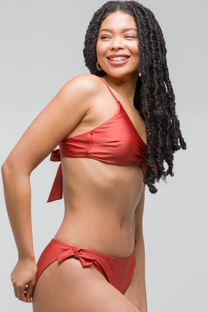 Bikini Top With Ruching Rust