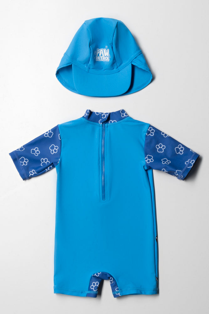 Paw Patrol Swimsuit & Hat Blue (3)