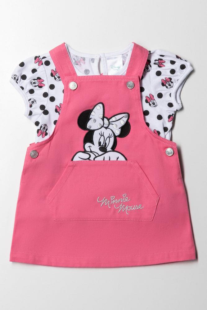 Minnie Mouse Pinafore Dress Set Pink