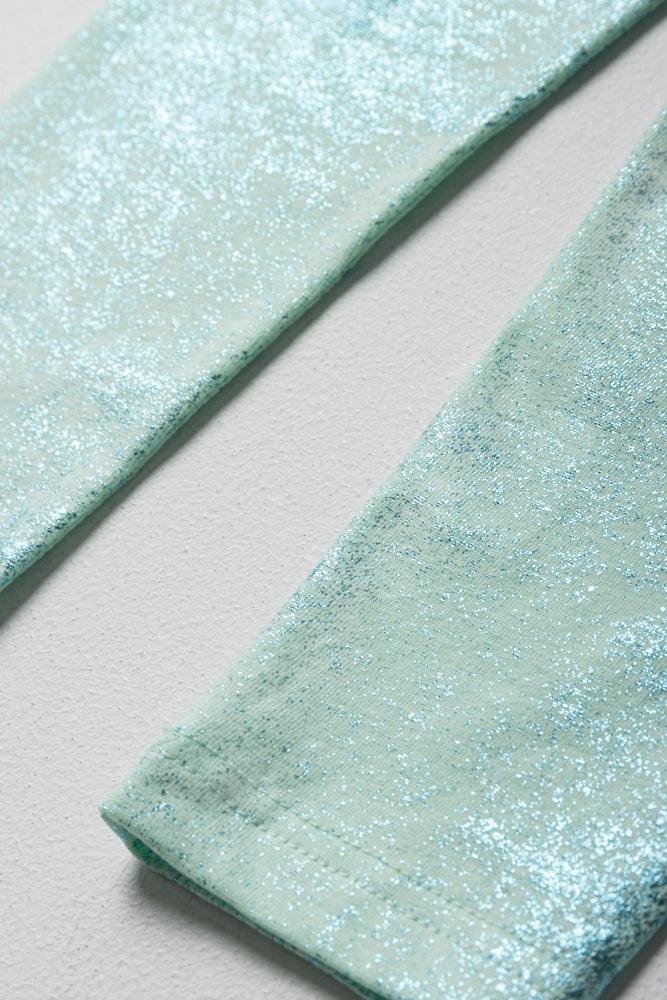 Glitter Leggings Aqua