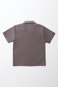 Unisex Primary School Short Sleeve Open Neck Shirt Grey Toughees (2)