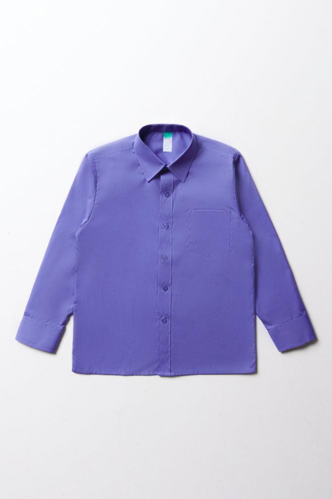 Unisex Primary School Long Sleeve Collar Shirt Blue Toughees
