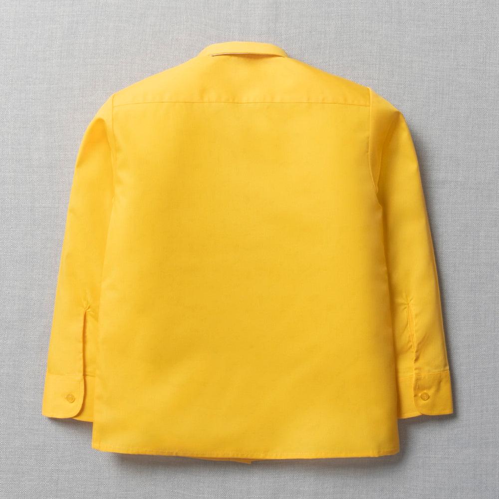 Unisex Primary School Long Sleeve Collar Shirt Yellow Toughees