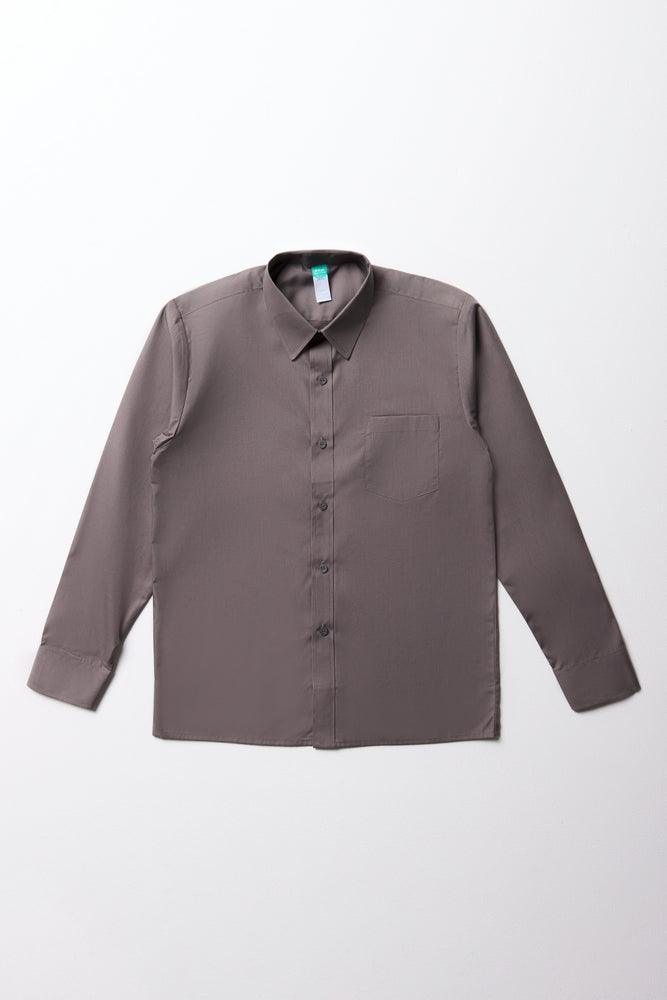 Unisex Primary School Long Sleeve Collar Shirt Grey Toughees