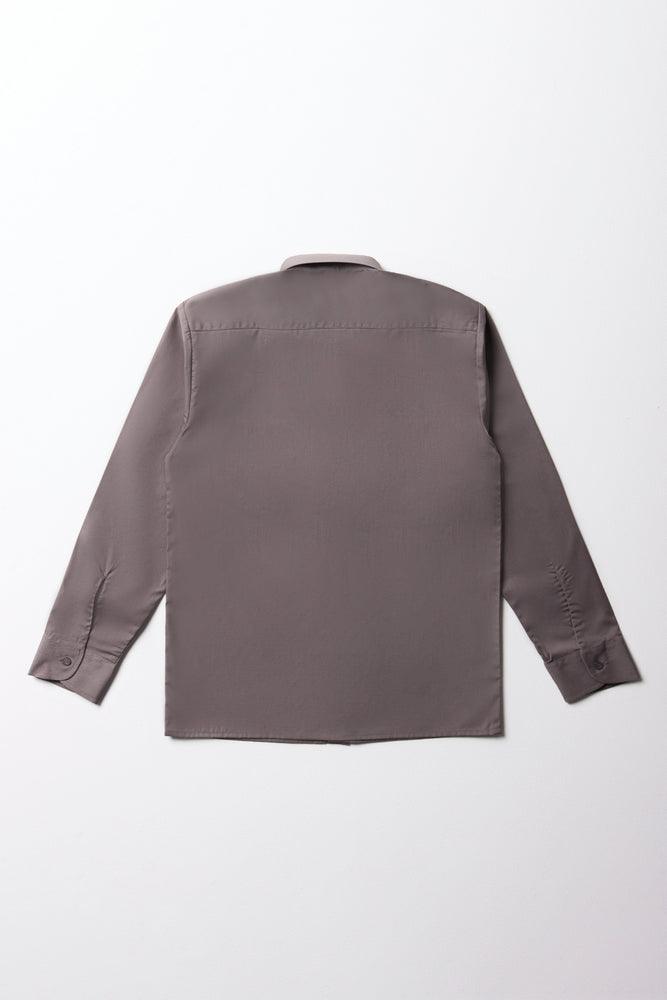 Unisex Primary School Long Sleeve Collar Shirt Grey Toughees (2)