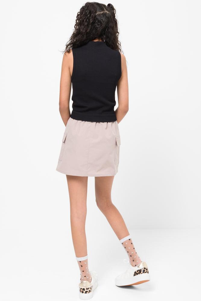 Seamless High Neck Sleeveless Top Black (2)