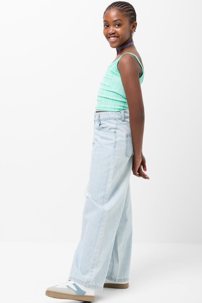 Seamless Check Vest Aqua