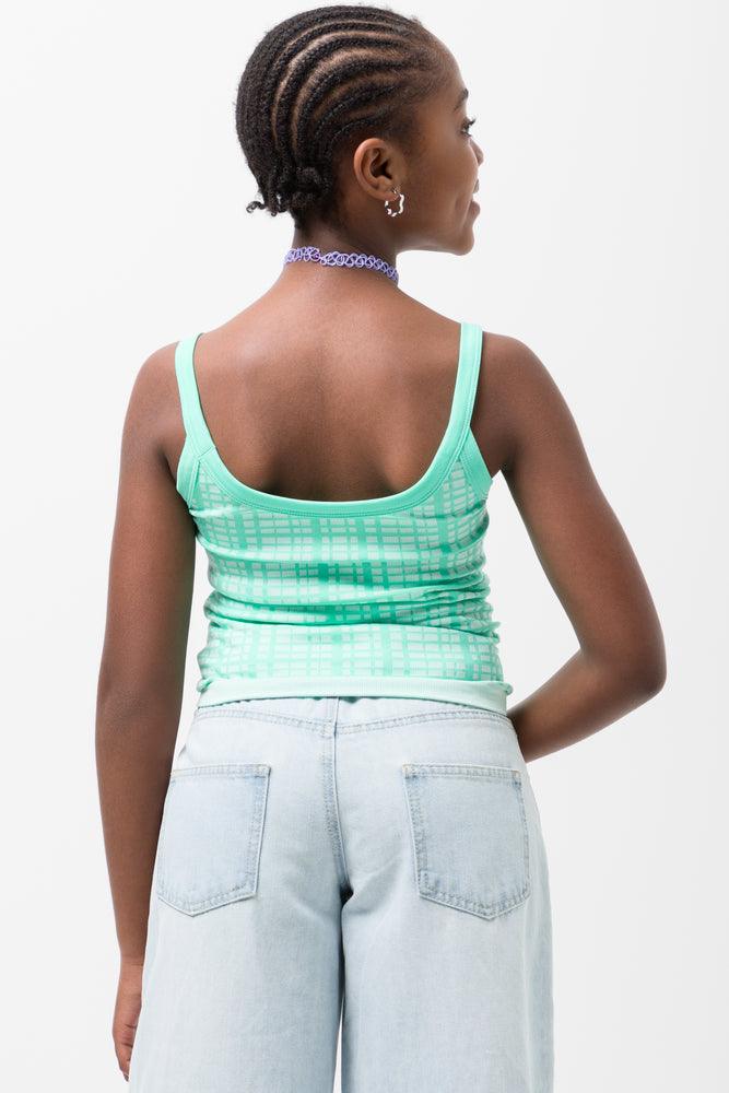 Seamless Check Vest Aqua (2)