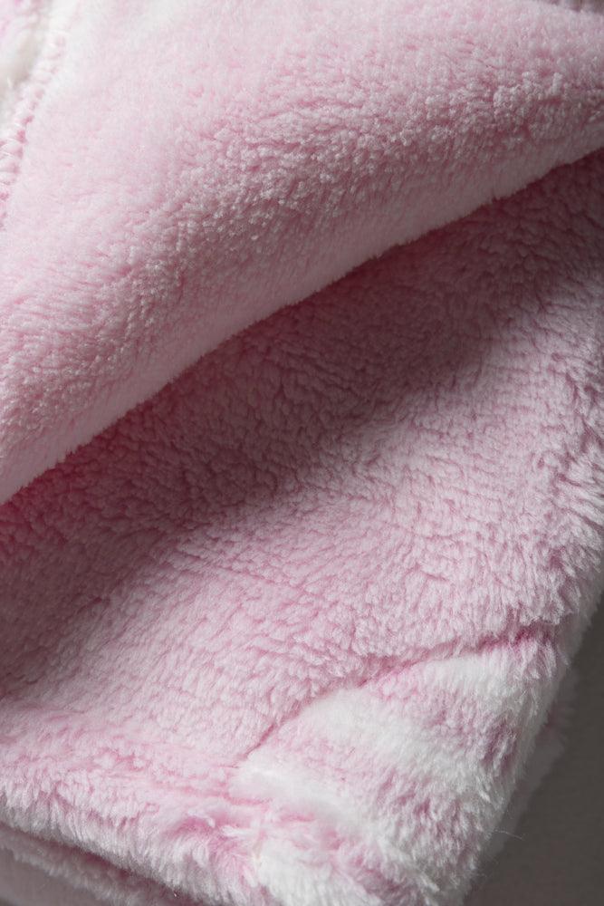 Heart Coral Fleece Blanket Pink
