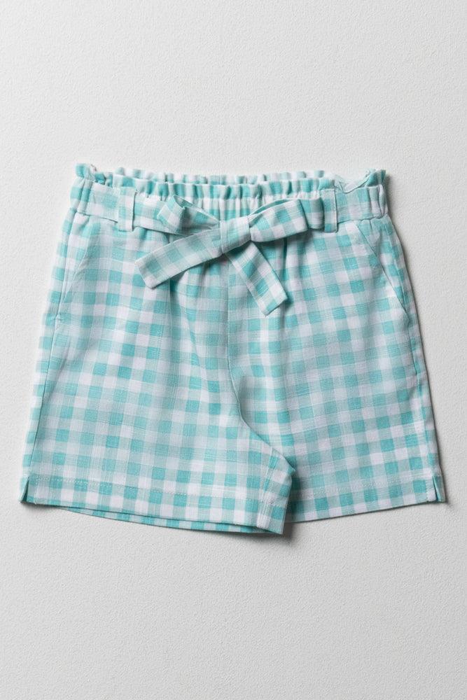 Check Shorts Light Green