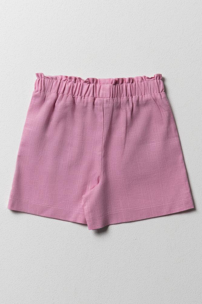 Linen Shorts Pink (2)