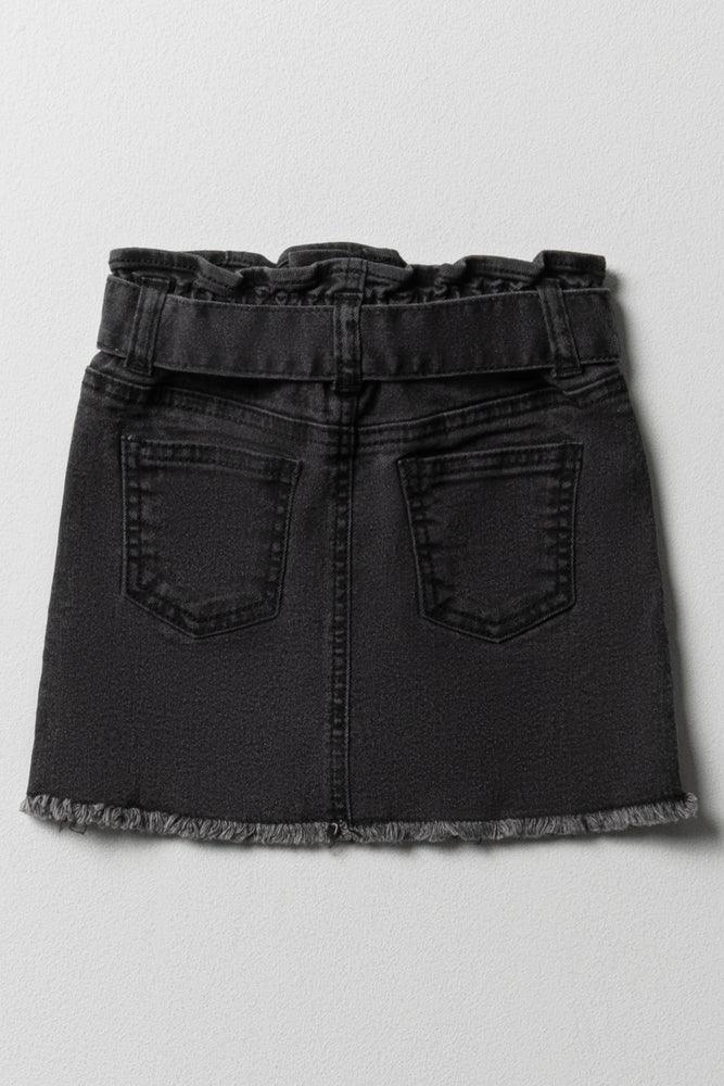 Paperbag denim skirt black new arrivals