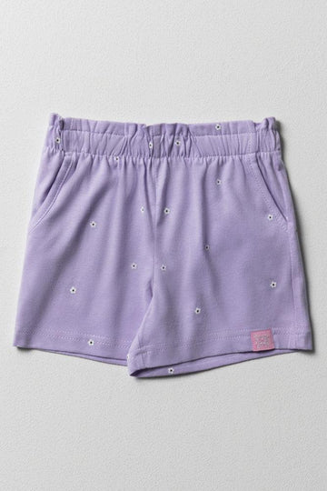 Ditsy Floral Shorts Purple