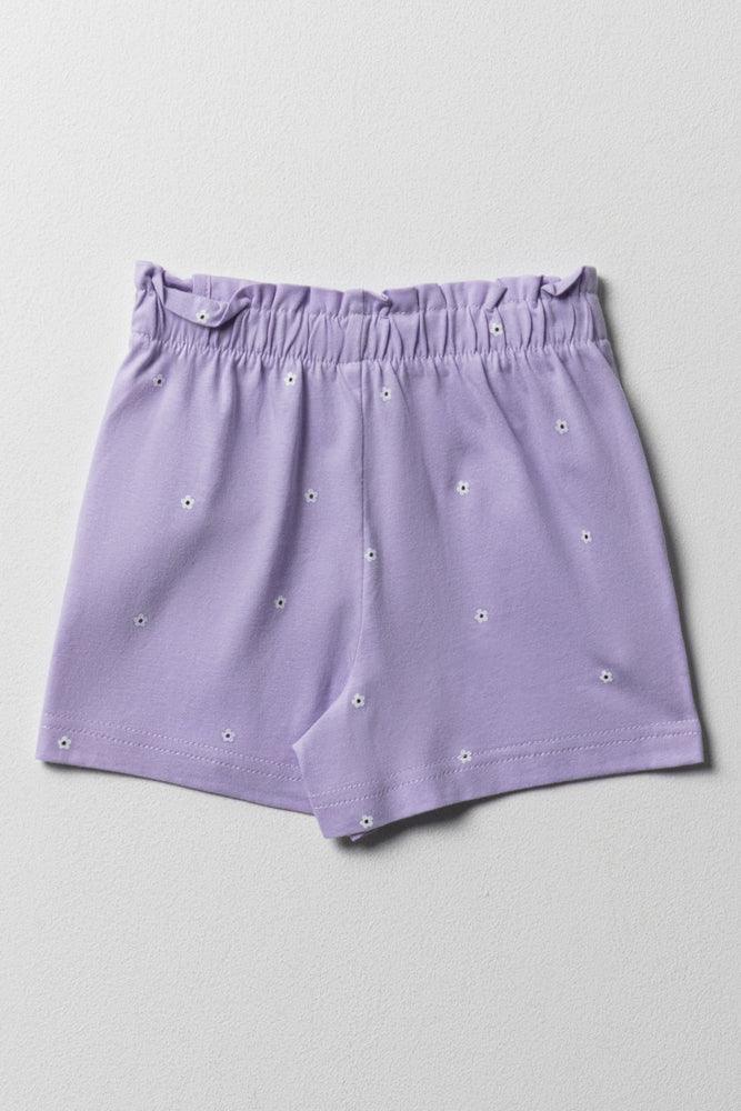 Ditsy Floral Shorts Purple (2)