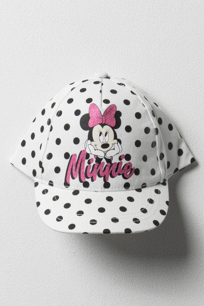 Minnie Mouse Peak Cap Polka Dot White