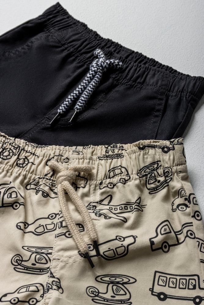 2 Pack Shorts Black And Stone (1)