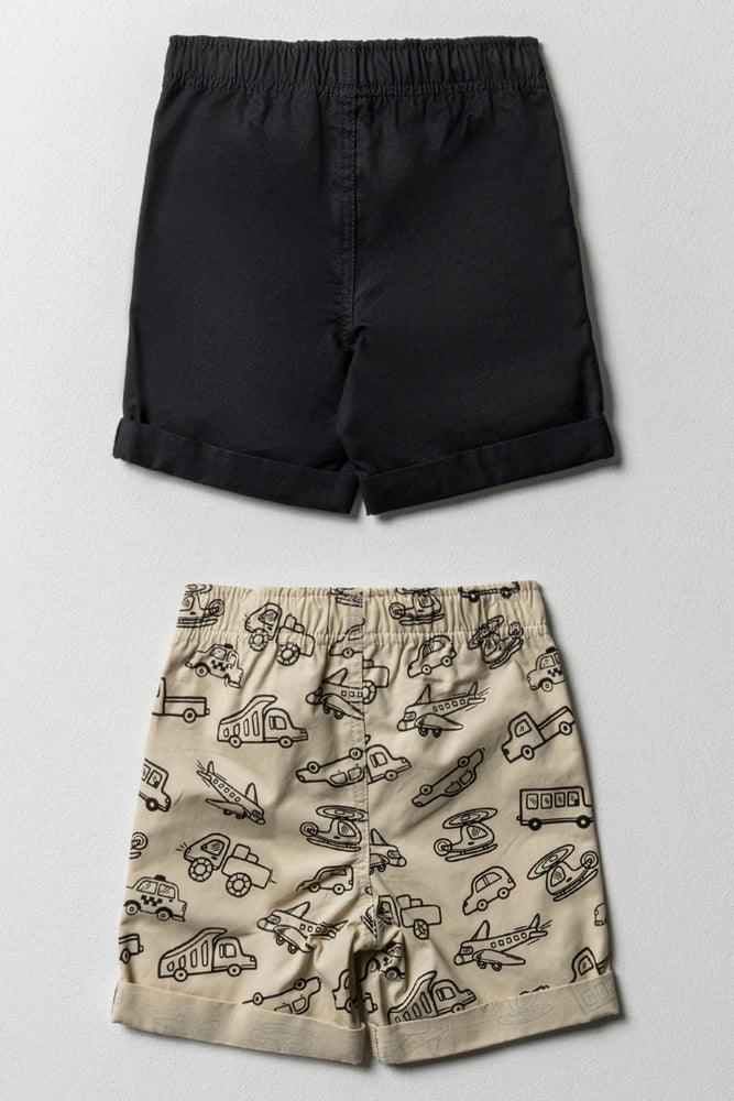2 Pack Shorts Black And Stone (2)