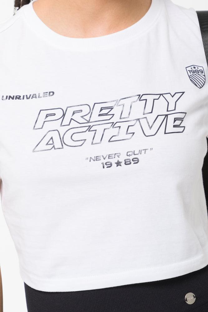 Cropped Short Sleeve T-Shirt White (3)