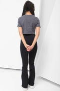 Short Sleeve Cropped T-Shirt Grey (2)