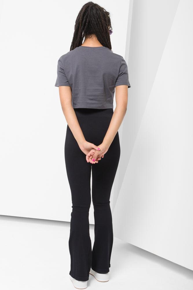 Short Sleeve Cropped T-Shirt Grey (2)