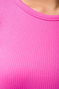 Seamless Cropped T-Shirt Hot Pink (3)