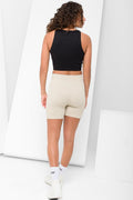 Seamless Cropped High Neck Vest Black (2)