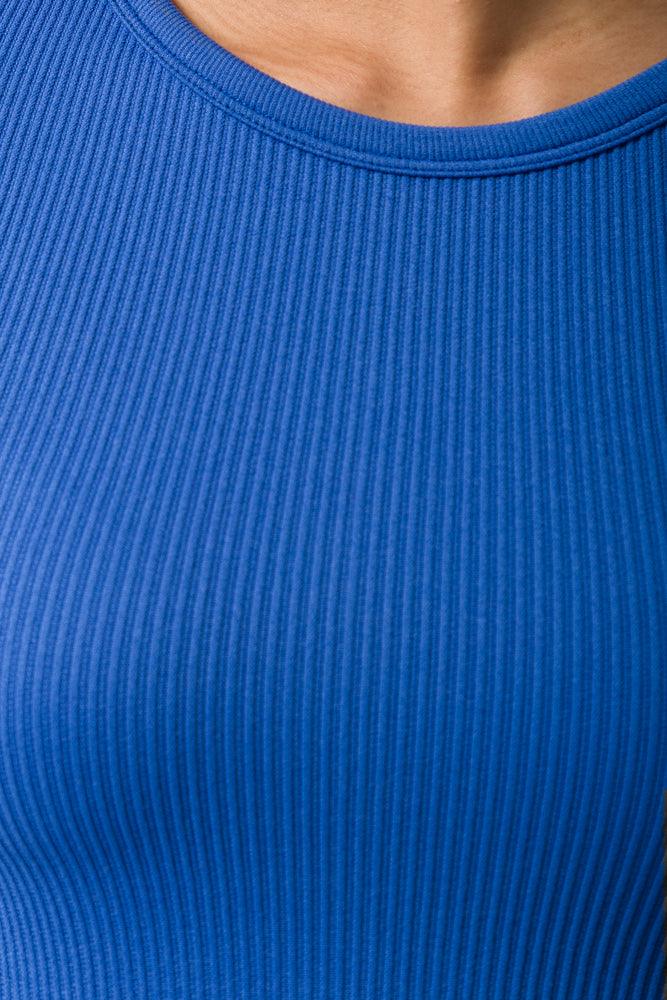 Seamless Cropped T-Shirt Blue (3)