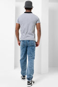 Stripe Short Sleeve Golfer Grey (2)