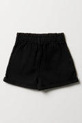Pull On Denim Shorts Black (2)